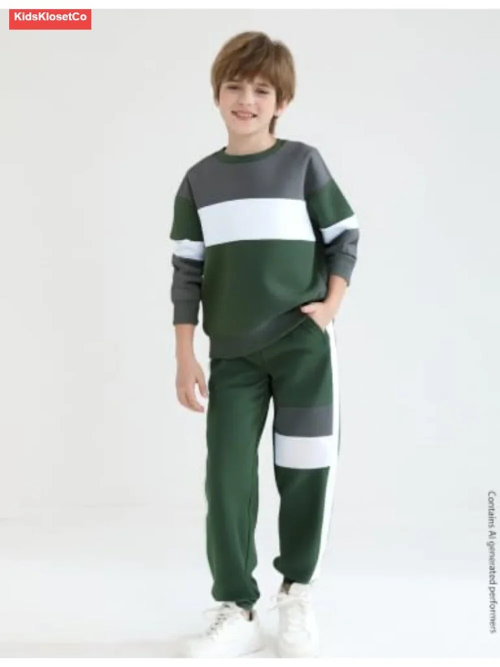 Boys Cotton Blend Sweatsuit Set Long Sleeve Hoodie with Pants Fall Winter Outfit